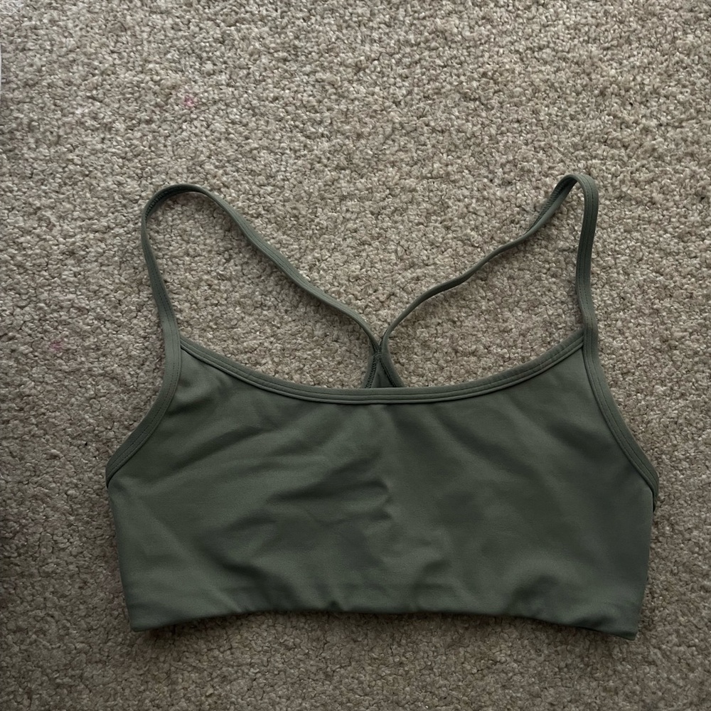 Vuori Olive Green Strappy Sports Bra